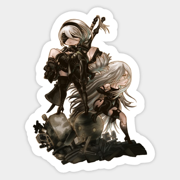 Nier Automata SD Sticker by norinoko